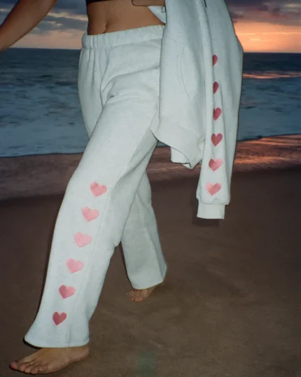 Dandy "Heart on My Sleeve" Sweatpants in Heather Gray